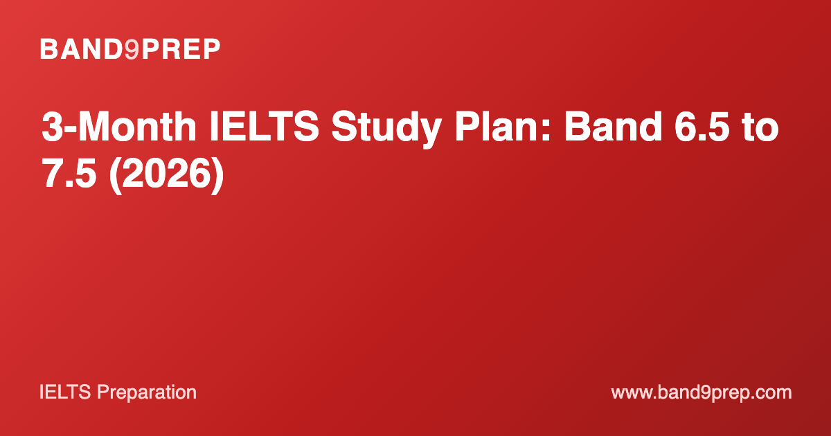 3-Month IELTS Study Plan: Band 6.5 to 7.5 (2026)