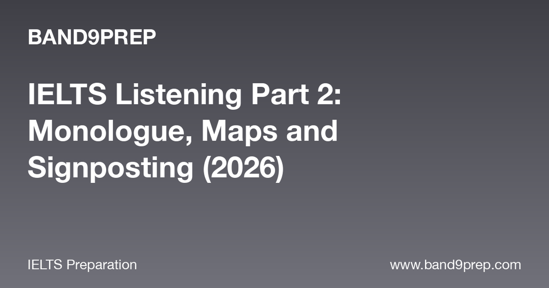IELTS Listening Part 2: Monologue, Maps and Signposting (2026)