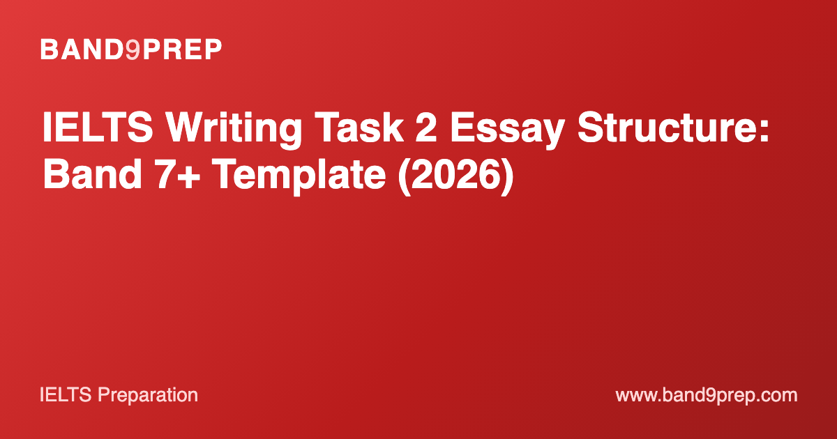 IELTS Writing Task 2 Essay Structure: Band 7+ Template (2026)