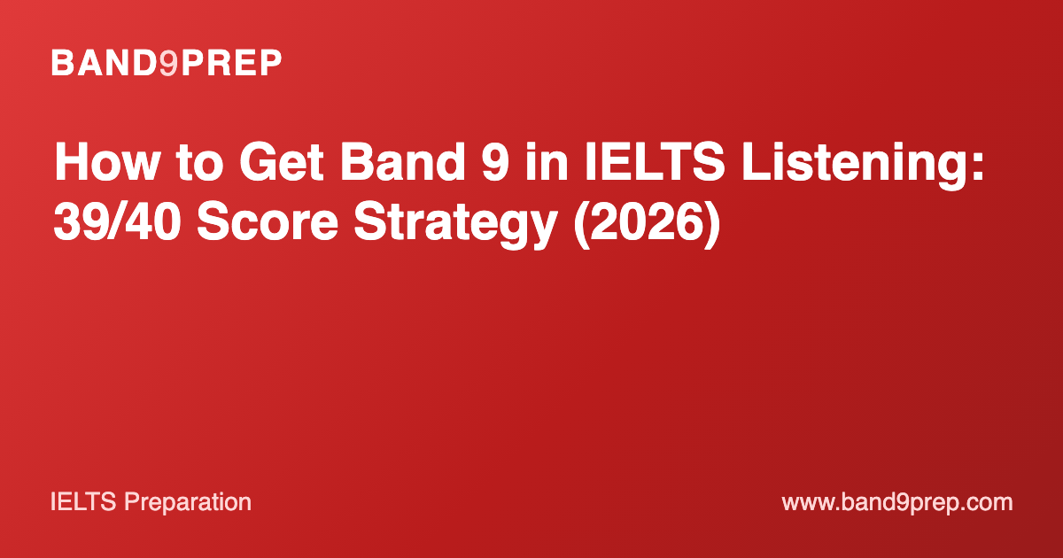 How to Get Band 9 in IELTS Listening: 39/40 Score Strategy (2026)