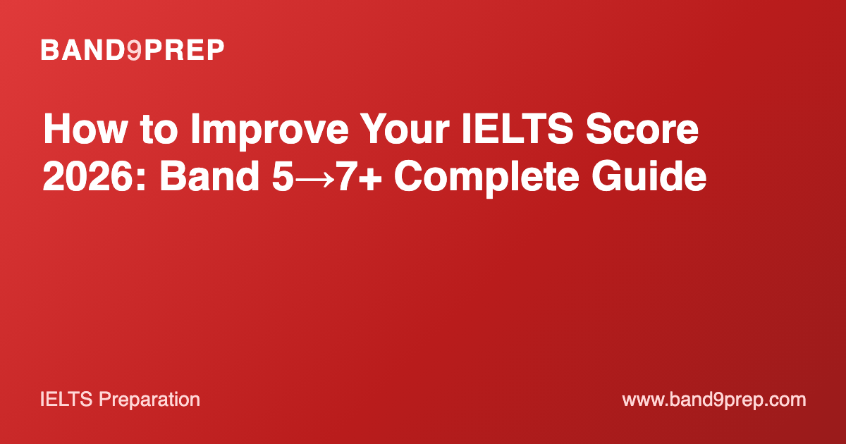 How to Improve Your IELTS Score 2026: Band 5→7+ Complete Guide