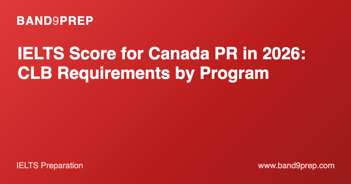 IELTS Score for Canada PR in 2026: CLB Requirements by Program
