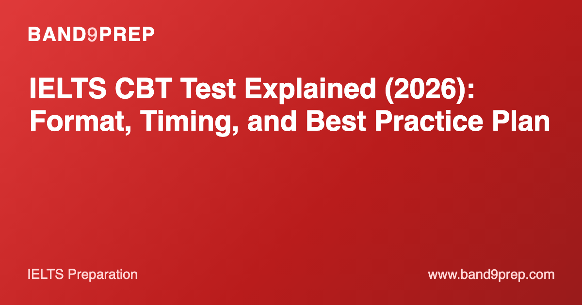 IELTS CBT Test Explained (2026): Format, Timing, and Best Practice Plan
