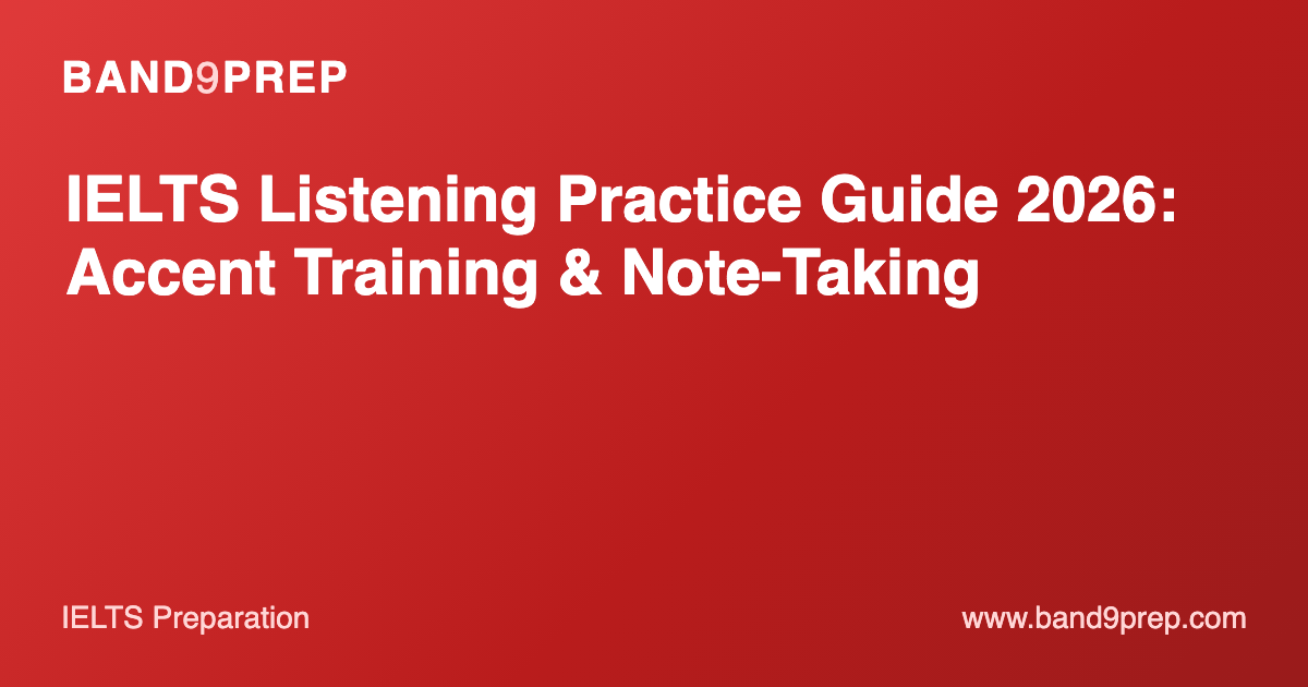 IELTS Listening Practice Guide 2026: Accent Training & Note-Taking