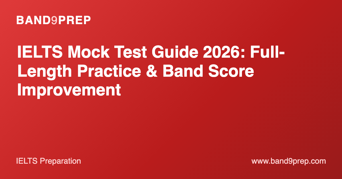 IELTS Mock Test Guide 2026: Full-Length Practice & Band Score Improvement