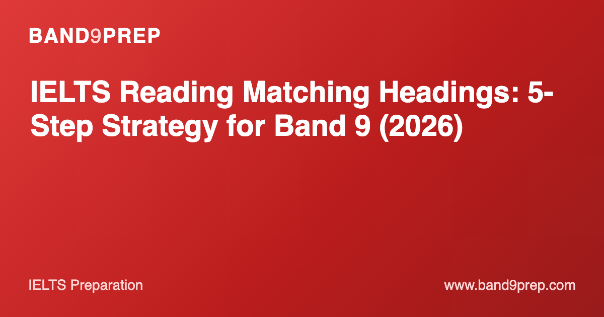 IELTS Reading Matching Headings: 5-Step Strategy for Band 9 (2026)