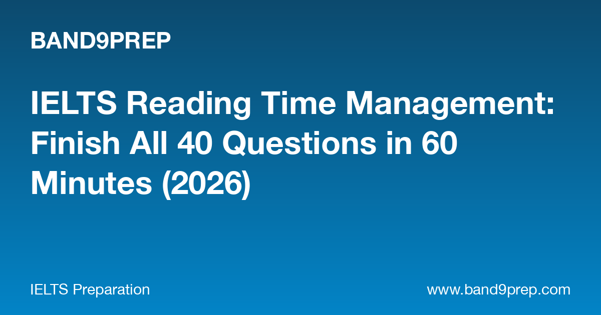 IELTS Reading Time Management: Finish in 60 Min (2026)