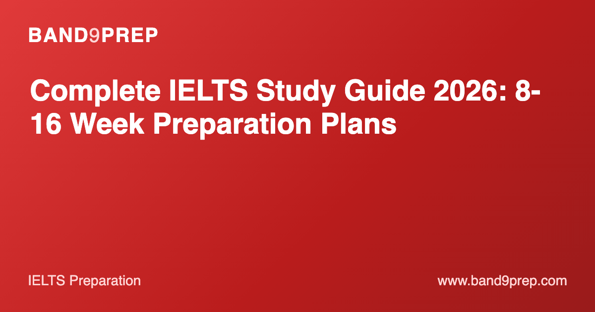 Complete IELTS Study Guide 2026: 8-16 Week Preparation Plans