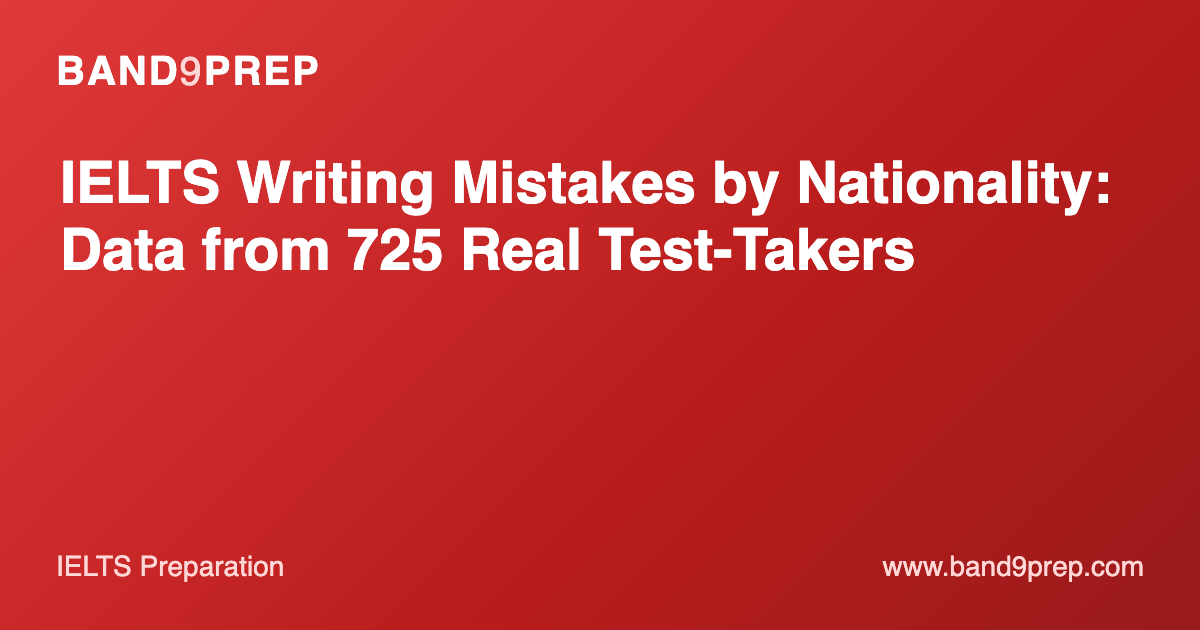 IELTS Writing Mistakes by Nationality: Data from 725 Real Test-Takers